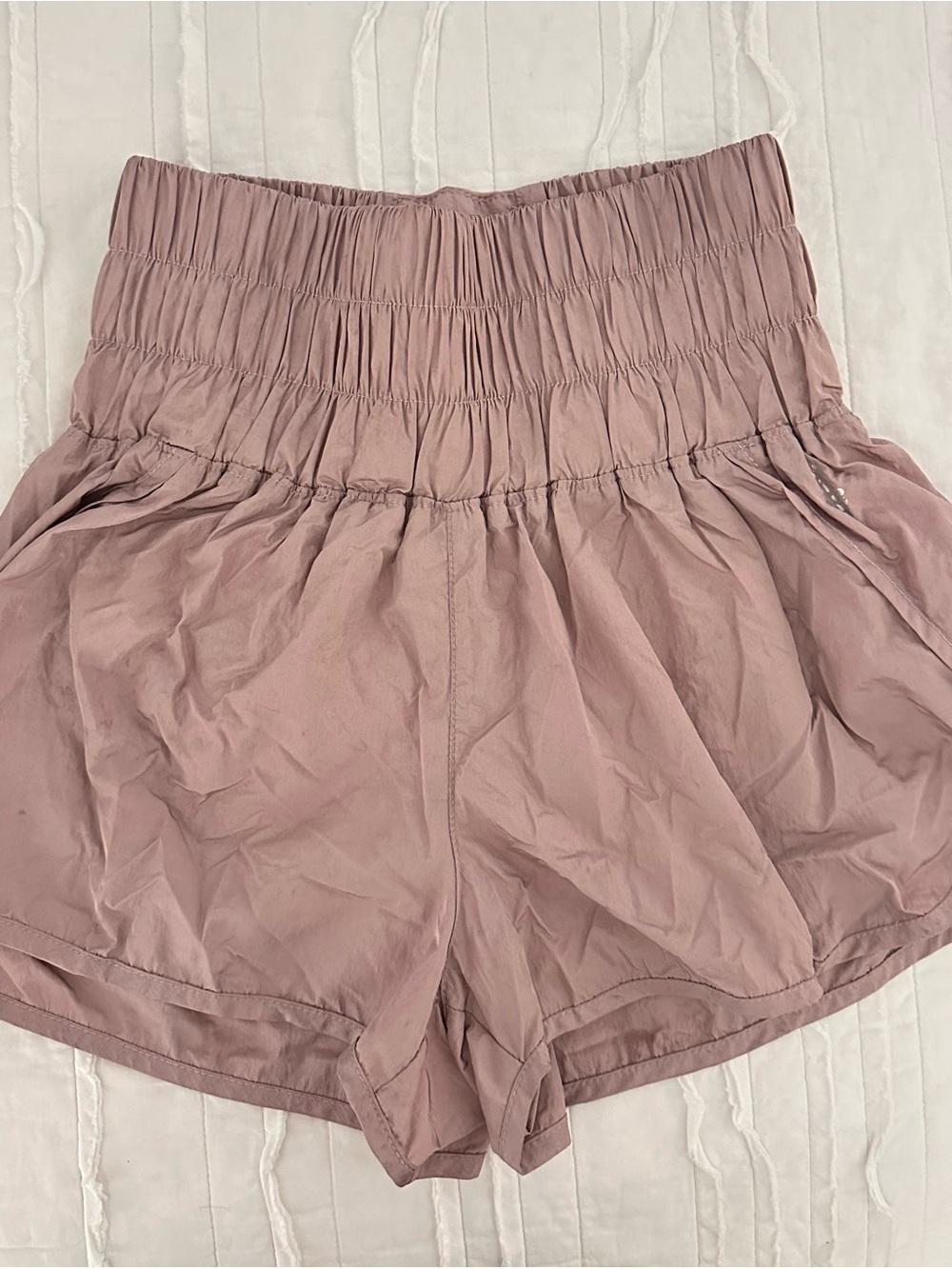 FP Movement by Free People Mauve Pink Smocked Waist Athletic Shorts